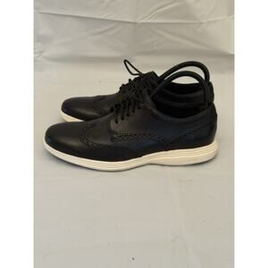 Cole Haan Shoes Mens 7.5M Grand OS Wingtip Oxford Black Leather Shoes C29413